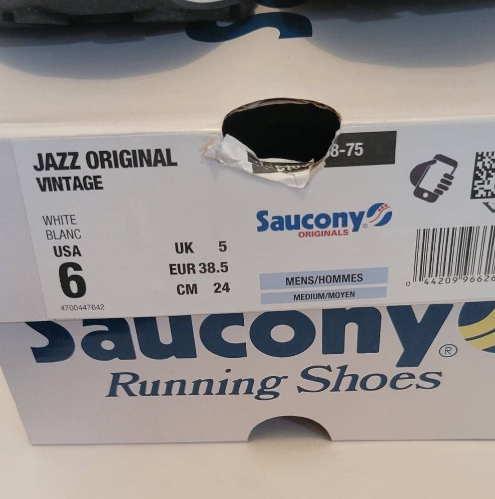 NIB Saucony Vintage Jazz Original Men's 6 Women's 7.5 White/Grey/Beige - Picture 3 of 16
